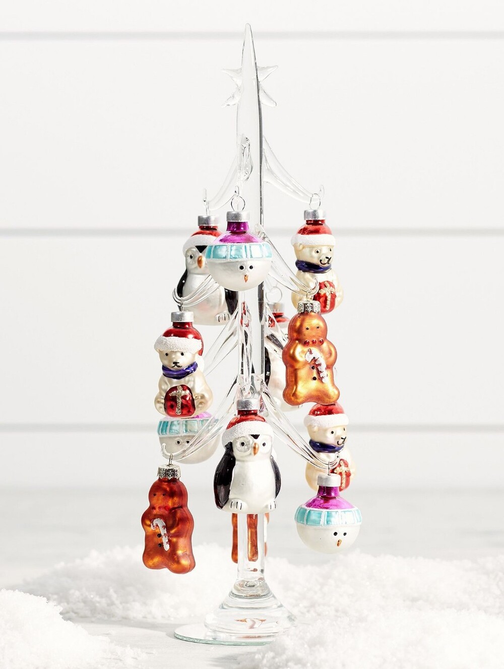 POTTERY BARN Mercury Glass Mini North Pole Animals Ornaments Set